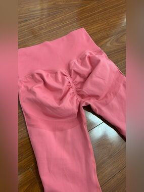 Diosa fit High-Waist Pink Seam-Detail Leggings